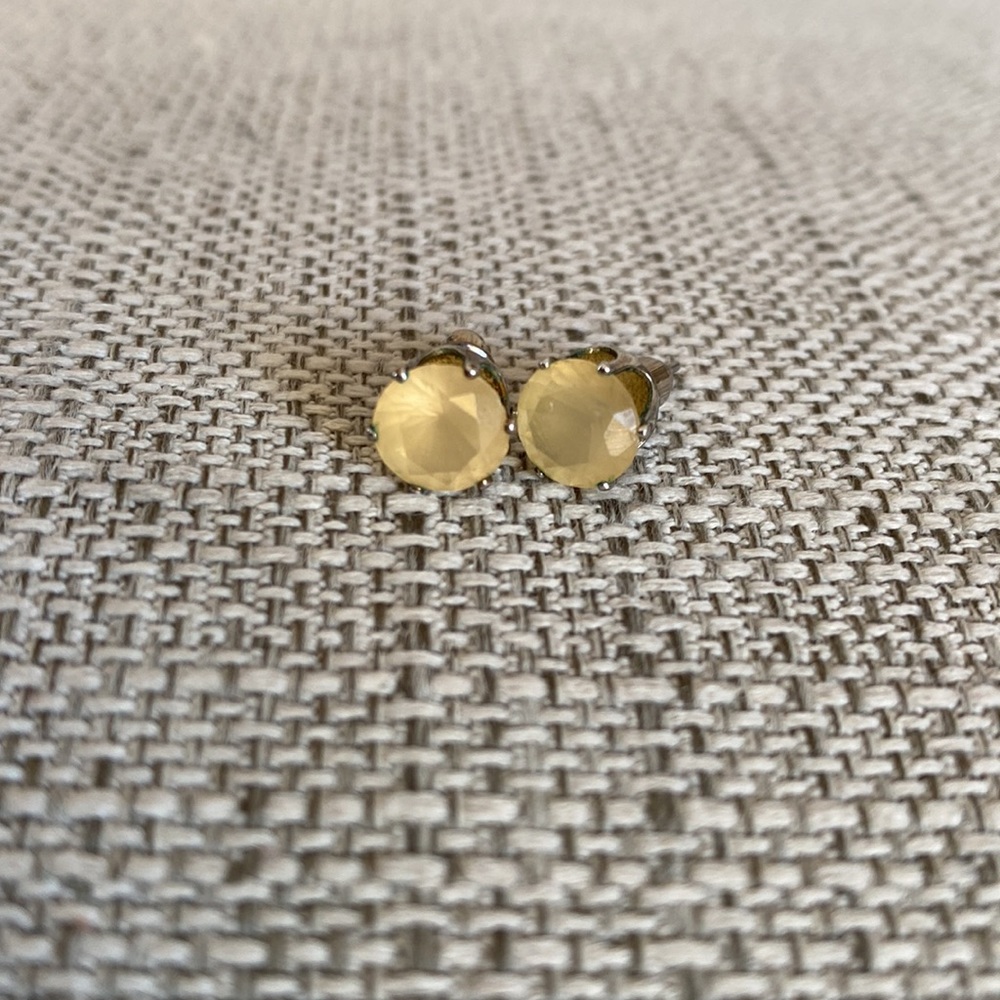 Champagne peachy gem stone stud earrings